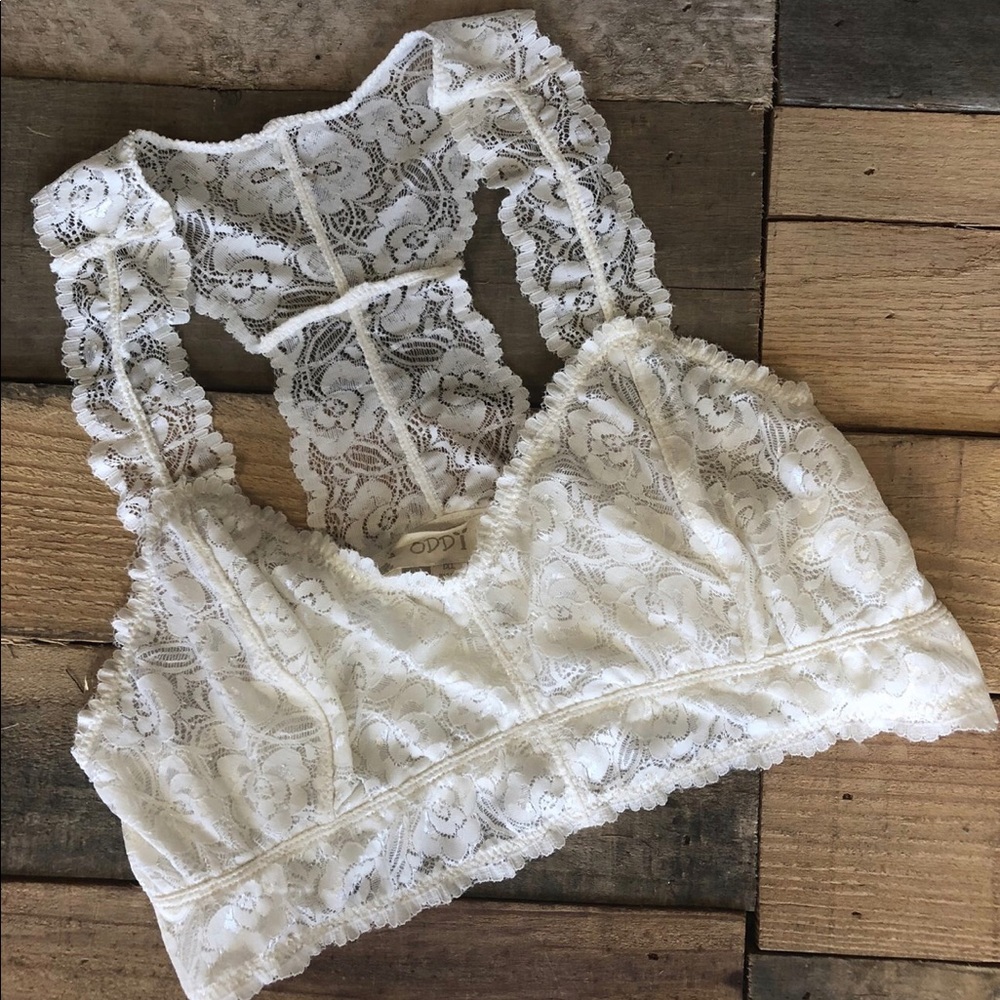 Ivory lace bralette-plus